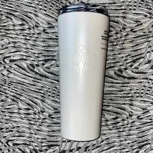 Starbucks white SS tumbler for cold beverages